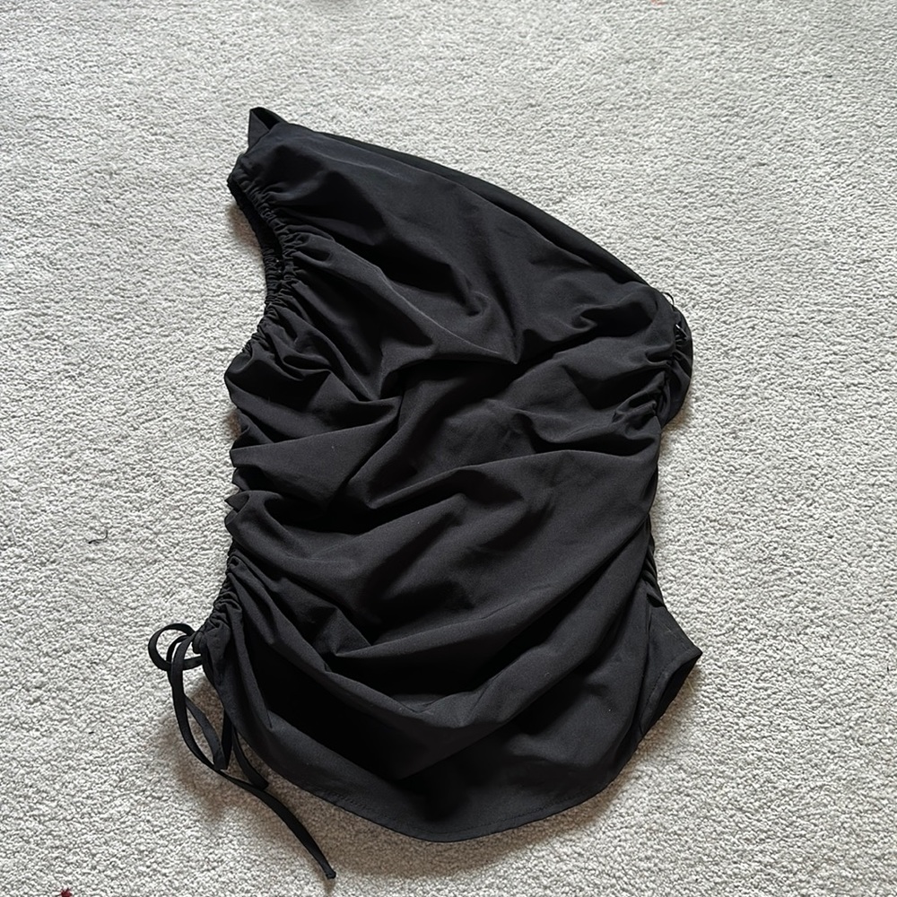 Zara ruched one shoulder top